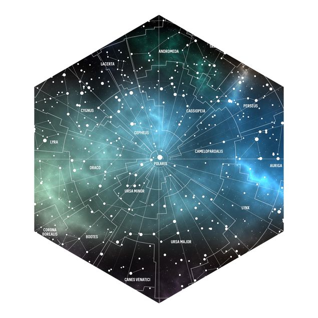 Fototapeten Blau Sternbilder Karte Galaxienebel