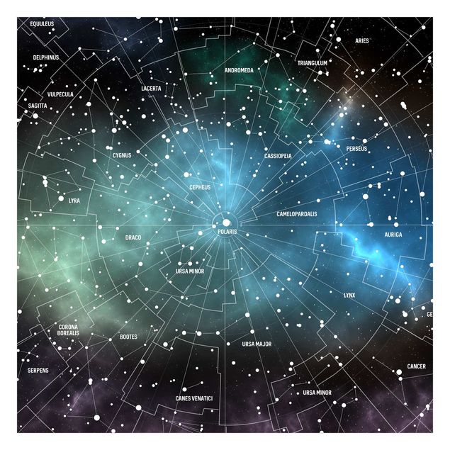 Fototapeten Schwarz Sternbilder Karte Galaxienebel