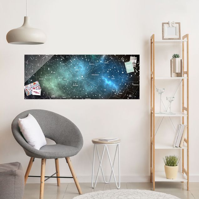 Wanddeko Küche Sternbilder Karte Galaxienebel