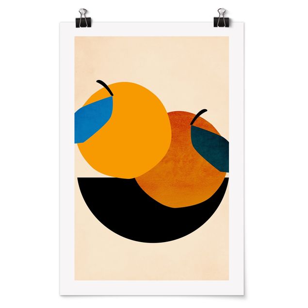 abstrakte Kunst Poster Stillleben - Zwei Äpfel