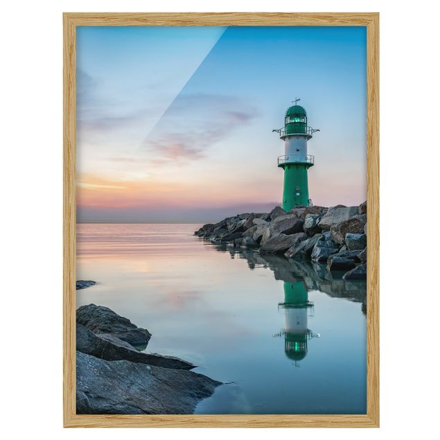 Wandbilder Strände Sunset at the Lighthouse