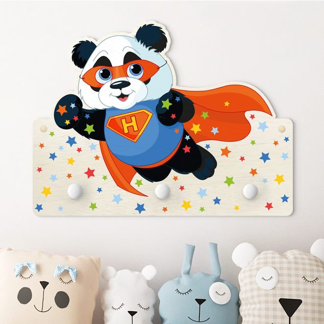Babyzimmer Deko Super Panda mit Wunschbuchstaben