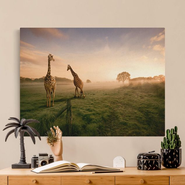 Giraffen Bilder auf Leinwand Surreal Giraffes