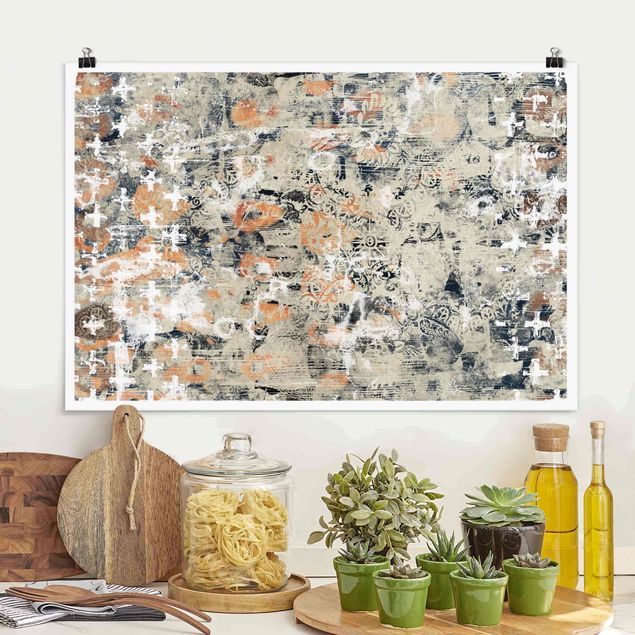 Wanddeko Küche Terracotta Collage