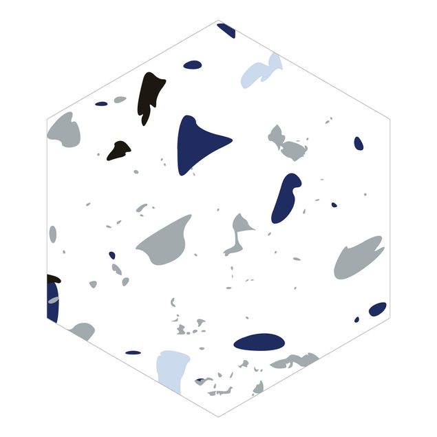 Hexagon Mustertapete selbstklebend - Terrazzo Wirbelsturm