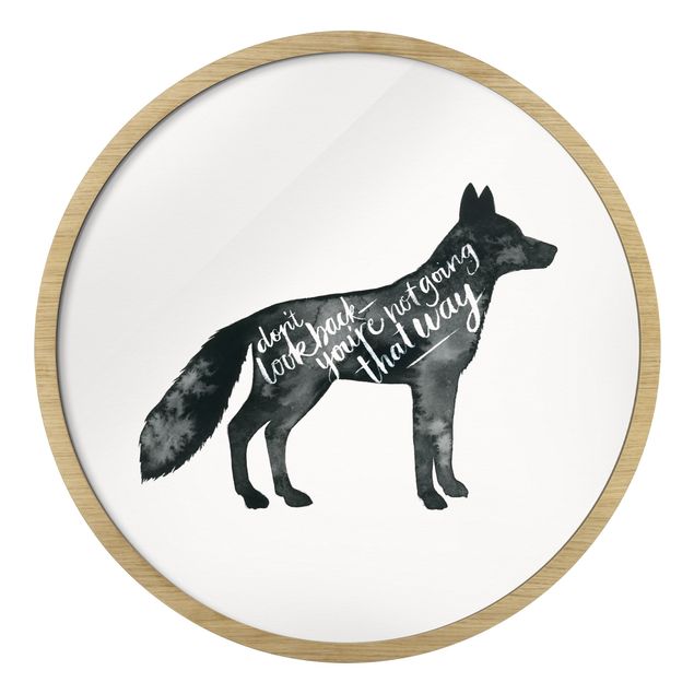 Wandbilder Schwarz-Weiß Tiere mit Weisheit - Fuchs