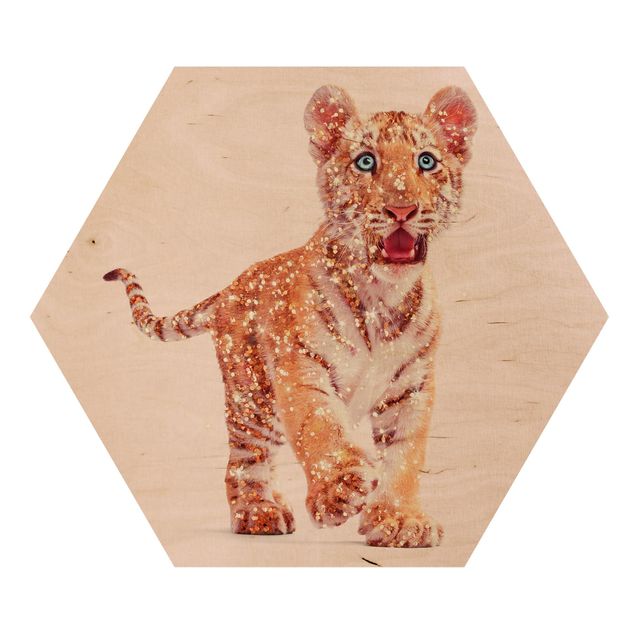 Wandbilder Tiere Tiger mit Glitzer