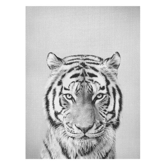 schwarz-weiß Bilder auf Leinwand Tiger Tiago Schwarz Weiß