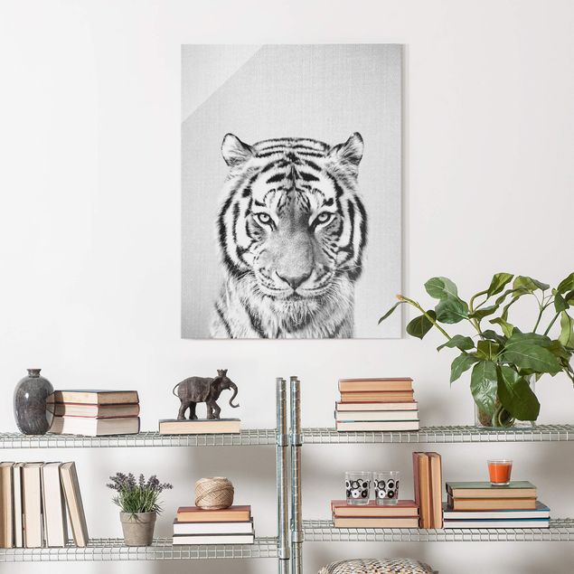 Wandbilder Tiger Tiger Tiago Schwarz Weiß