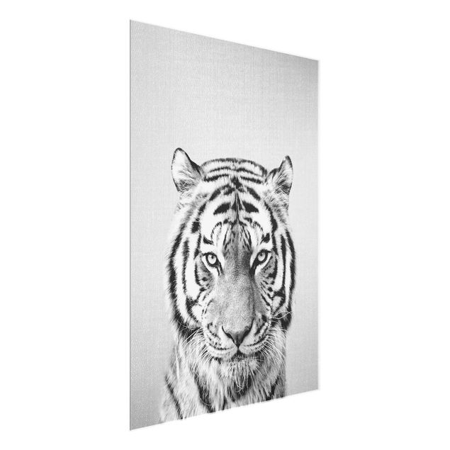 Glasbilder Tiere Tiger Tiago Schwarz Weiß