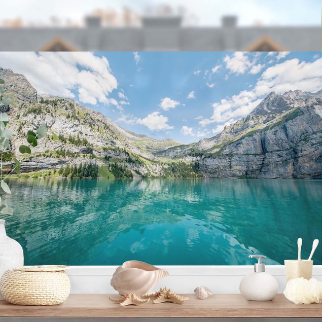 Fensterfolie - Sichtschutz - Traumhafter Bergsee - Fensterbilder