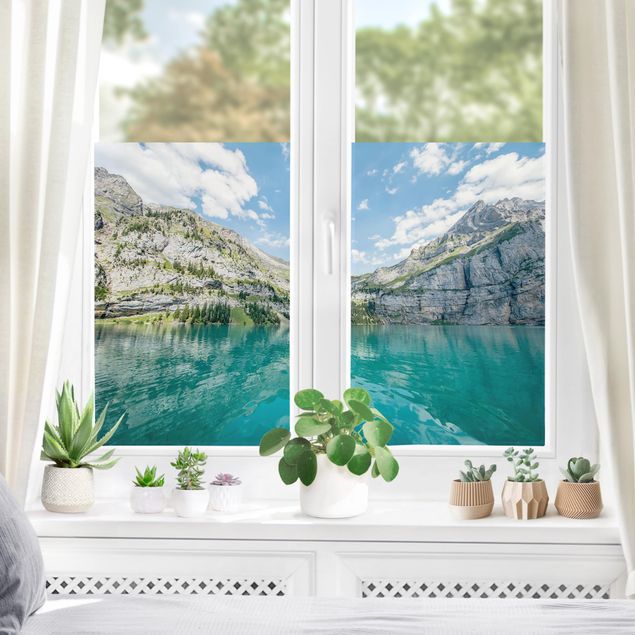 Fensterfolie - Sichtschutz - Traumhafter Bergsee - Fensterbilder