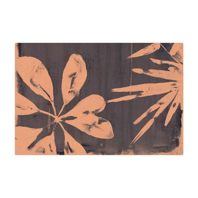 Teppich Esszimmer Tropische Blätter Indigo I