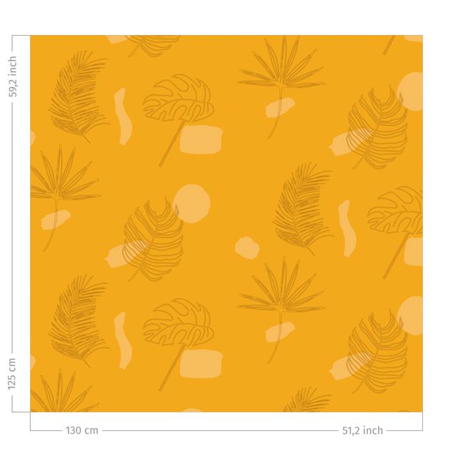 Küche Dekoration Tropische Blätter Muster - Warmes Gelb