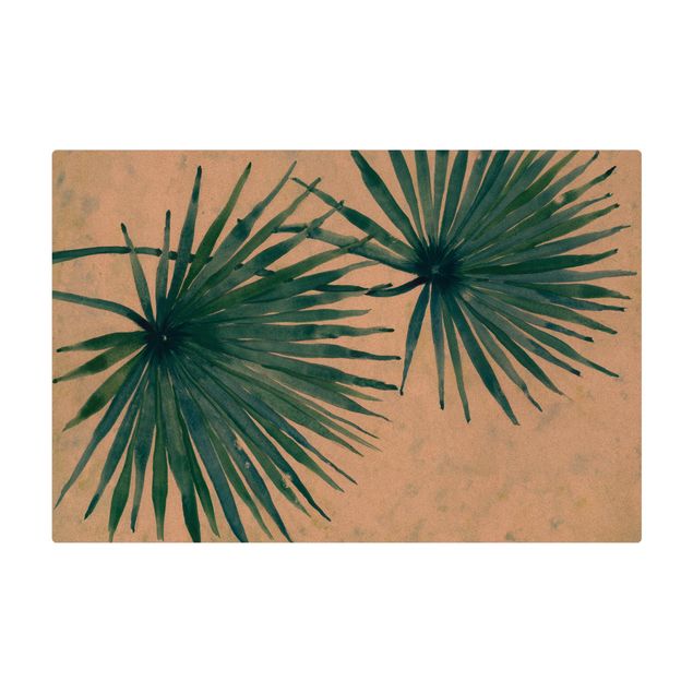Kleine Teppiche Tropische Palmenblätter Close-Up