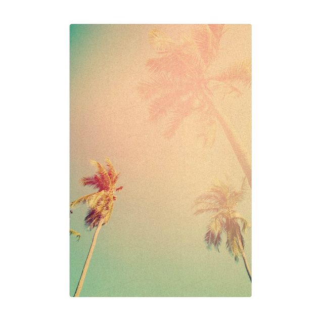 Kleine Teppiche Tropische Pflanzen Palmen bei Sonnenuntergang III