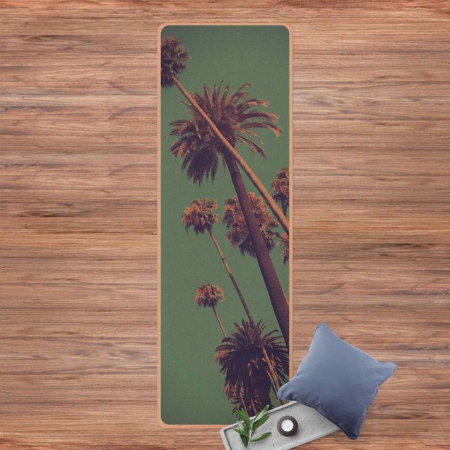 Moderner Teppich Tropische Pflanzen Palmen und Himmel