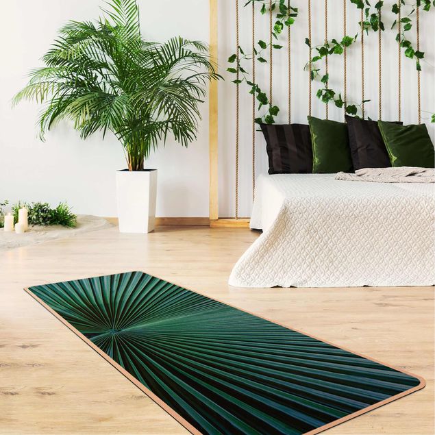 Teppich Dschungel Tropische Pflanzen Palmenblatt in Türkis II