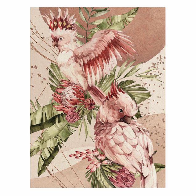 Wandbilder Tropische Vögel - Pinke Kakadus