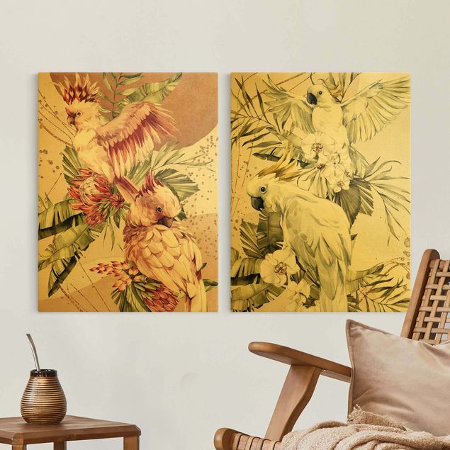 Wandbilder Orchideen Tropische Vögel Kakadus