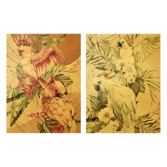 Wandbilder Floral Tropische Vögel Kakadus