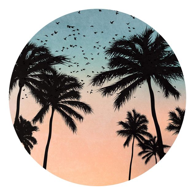 Kubistika Bilder Tropischer Sonnenaufgang in Blau Rosa