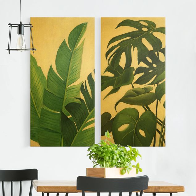 Wandbilder Landschaften Tropisches Blattwerk Duo