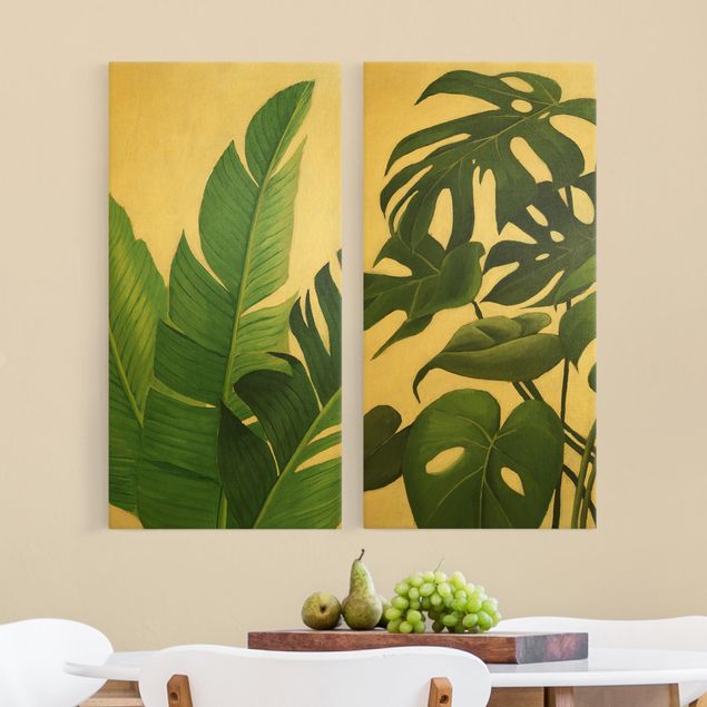 Wandbilder Blumen Tropisches Blattwerk Duo
