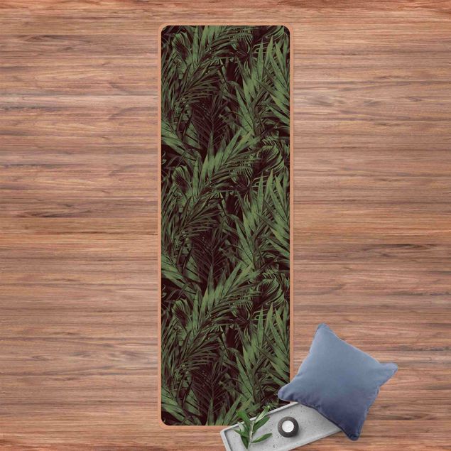 Moderner Teppich Tropisches Unterholz Grün