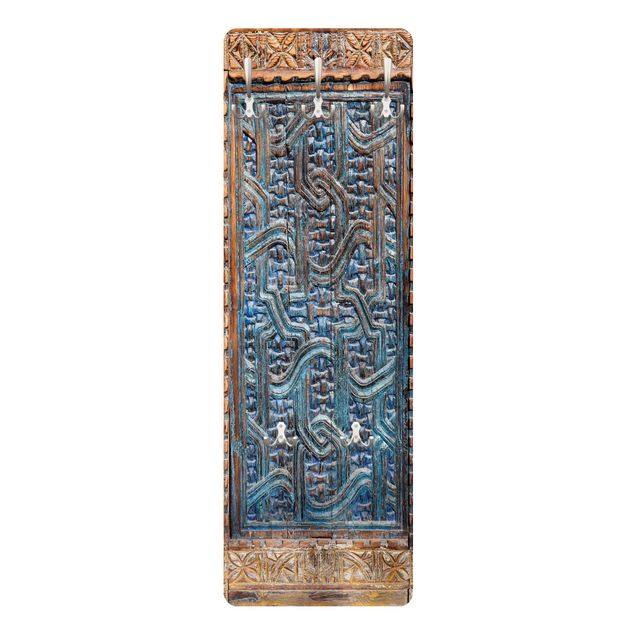 Wandgarderobe mit Motiv Tür mit marokkanischer Schnitzkunst