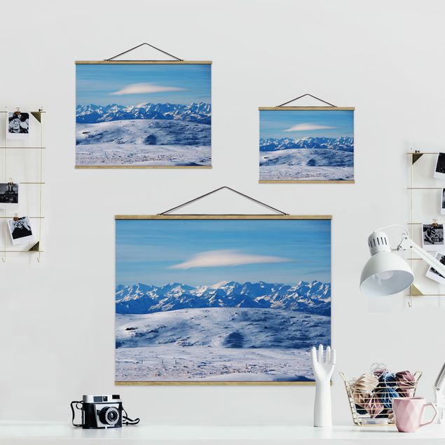Wandbilder Blau Verschneite Bergwelt