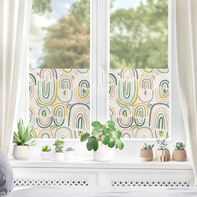 Fensterfolie - Sichtschutz - Verspielte Regenbögen - Fensterbilder