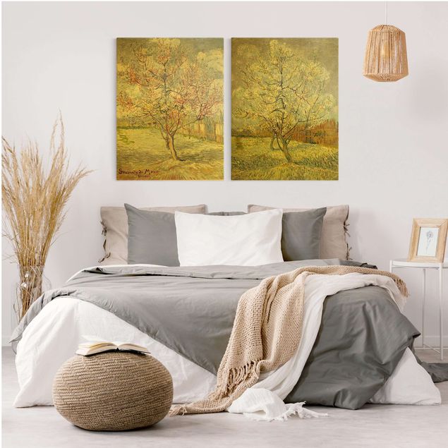Kunststil Post Impressionismus Vincent van Gogh - Blühende Pfirsichbäume im Garten
