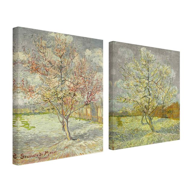 Wandbilder Kunstdrucke Vincent van Gogh - Blühende Pfirsichbäume im Garten