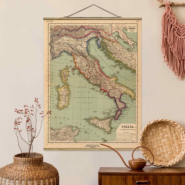 Küche Dekoration Vintage Landkarte Italien