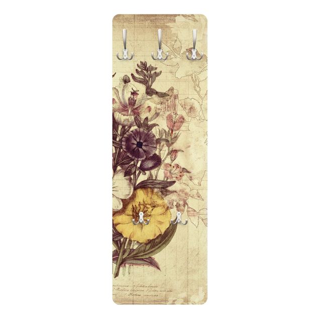 Garderobe mit Motiv Vintage Letter Blumenstrauss