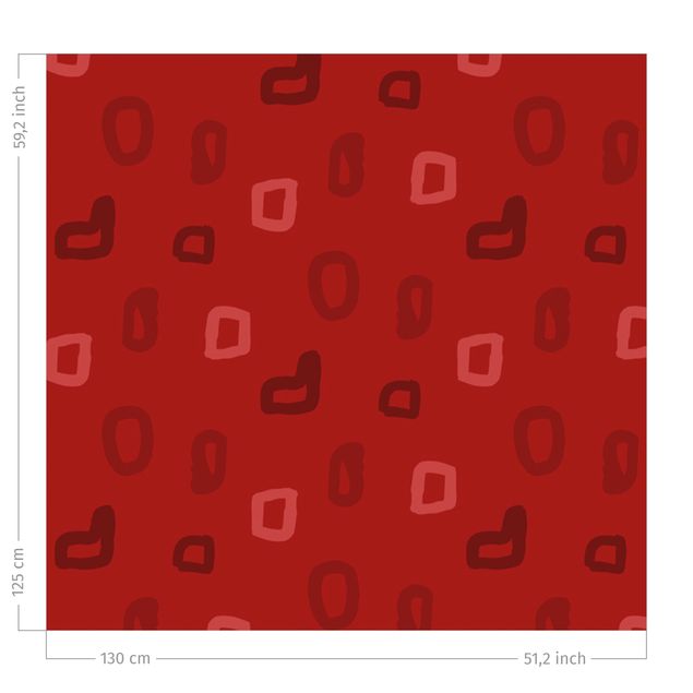 Vorhang Muster Vintage Punkte - Rot