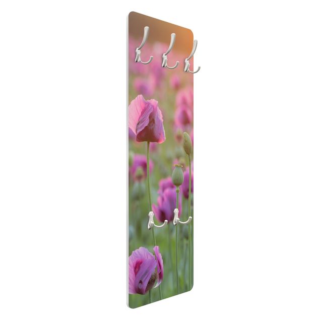 Garderobe - Violette Schlafmohn Blumenwiese im Frühling