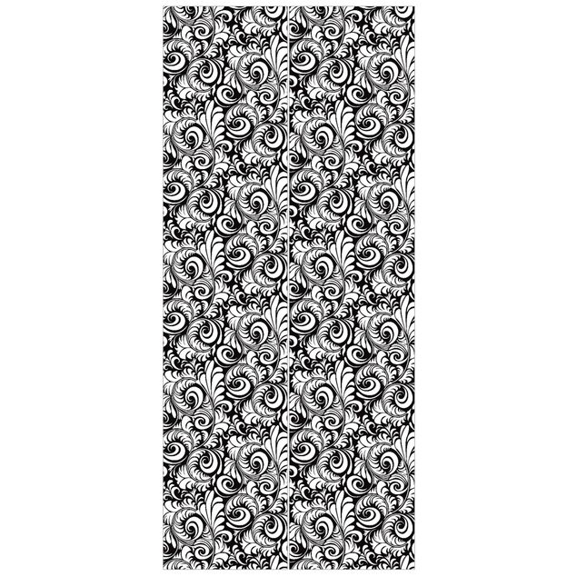 Tapeten mit Muster Black and White Leaves Pattern