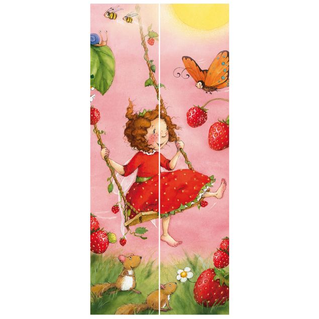 Türtapete Kinderzimmer Erdbeerinchen Erdbeerfee - Baumschaukel