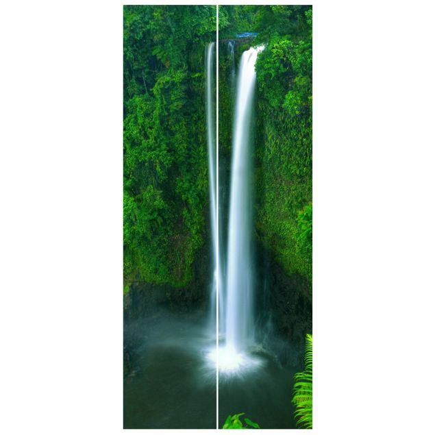 Fototapete Wald Paradiesischer Wasserfall