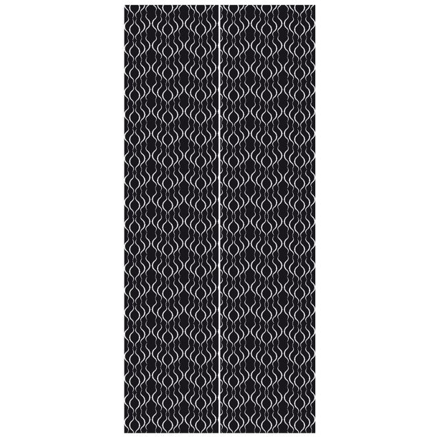 Tapete Schwarz-Weiß Punktmuster in Schwarz