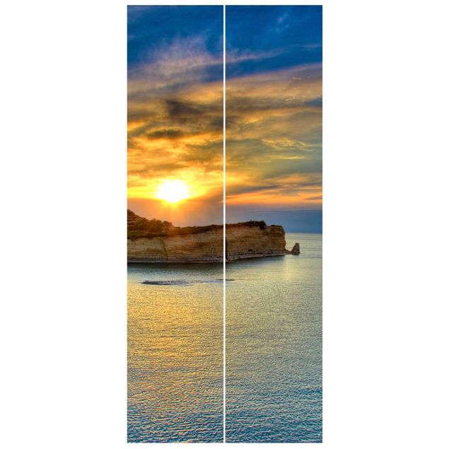 Fototapete Dünen Sonnenuntergang über Korfu