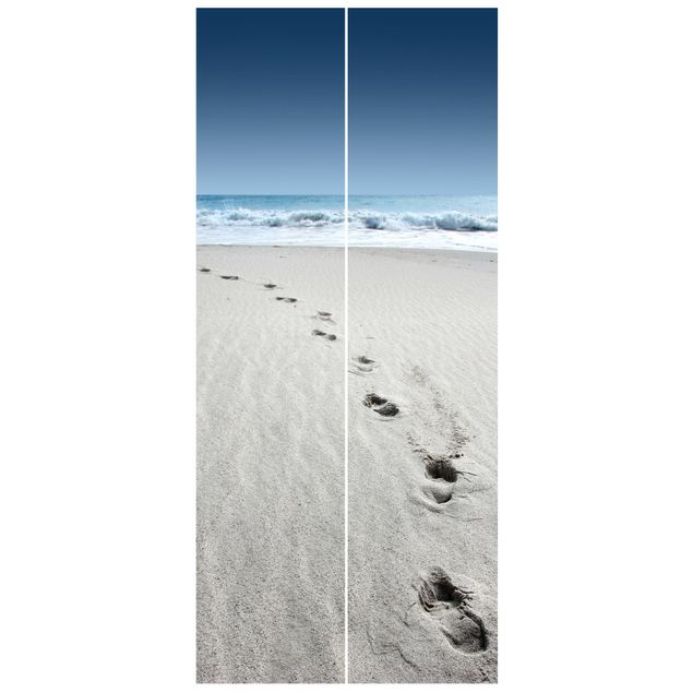 Fototapete 3D Spuren im Sand