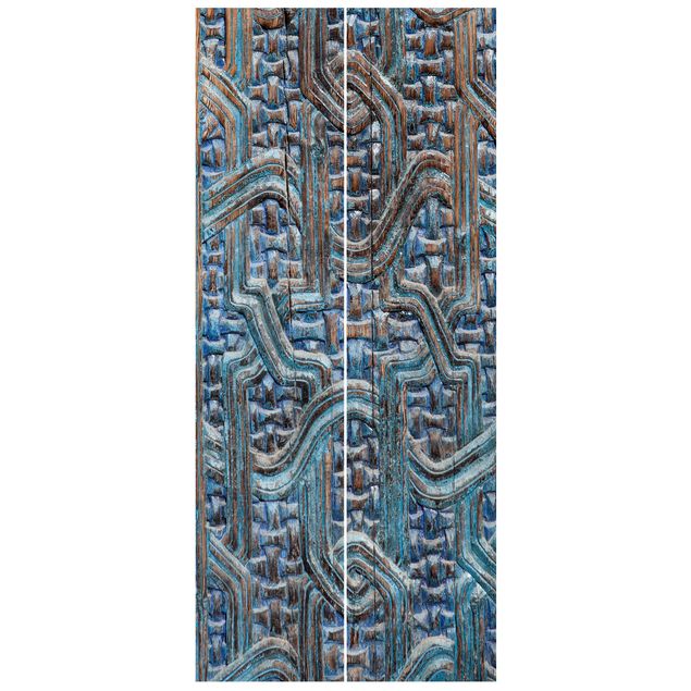 Fototapete modern Tür mit marokkanischer Schnitzkunst