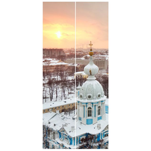 Fototapete Skyline Winter in St. Petersburg