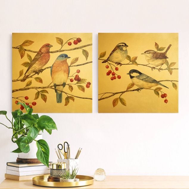 Küche Dekoration Vögel und Beeren Set I