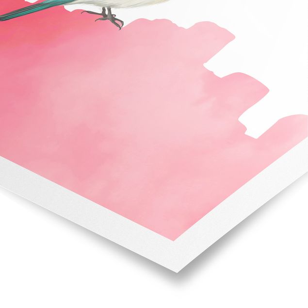 Wandbilder Vogel auf Pink