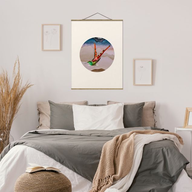 Wandbilder Modern Vogel Collage im Kreis
