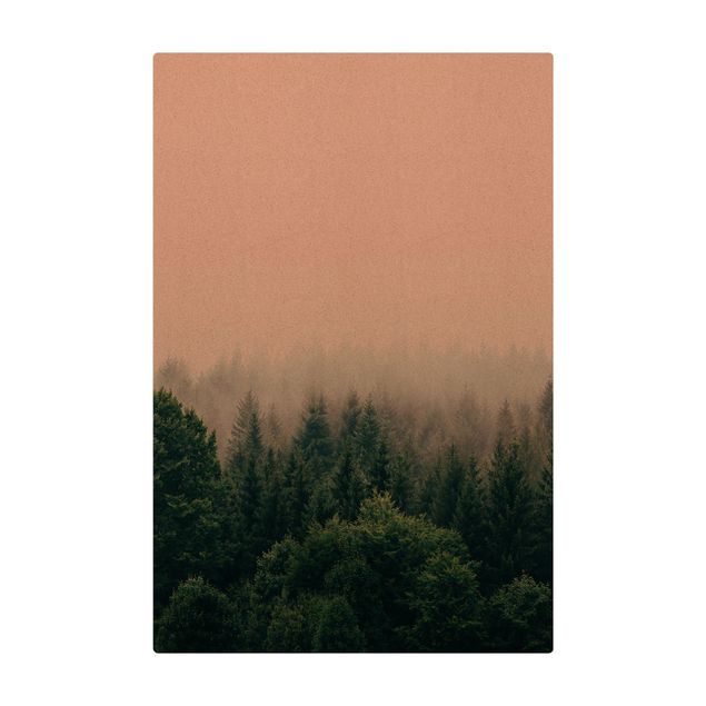 Teppich klein Wald im Nebel Dämmerung
